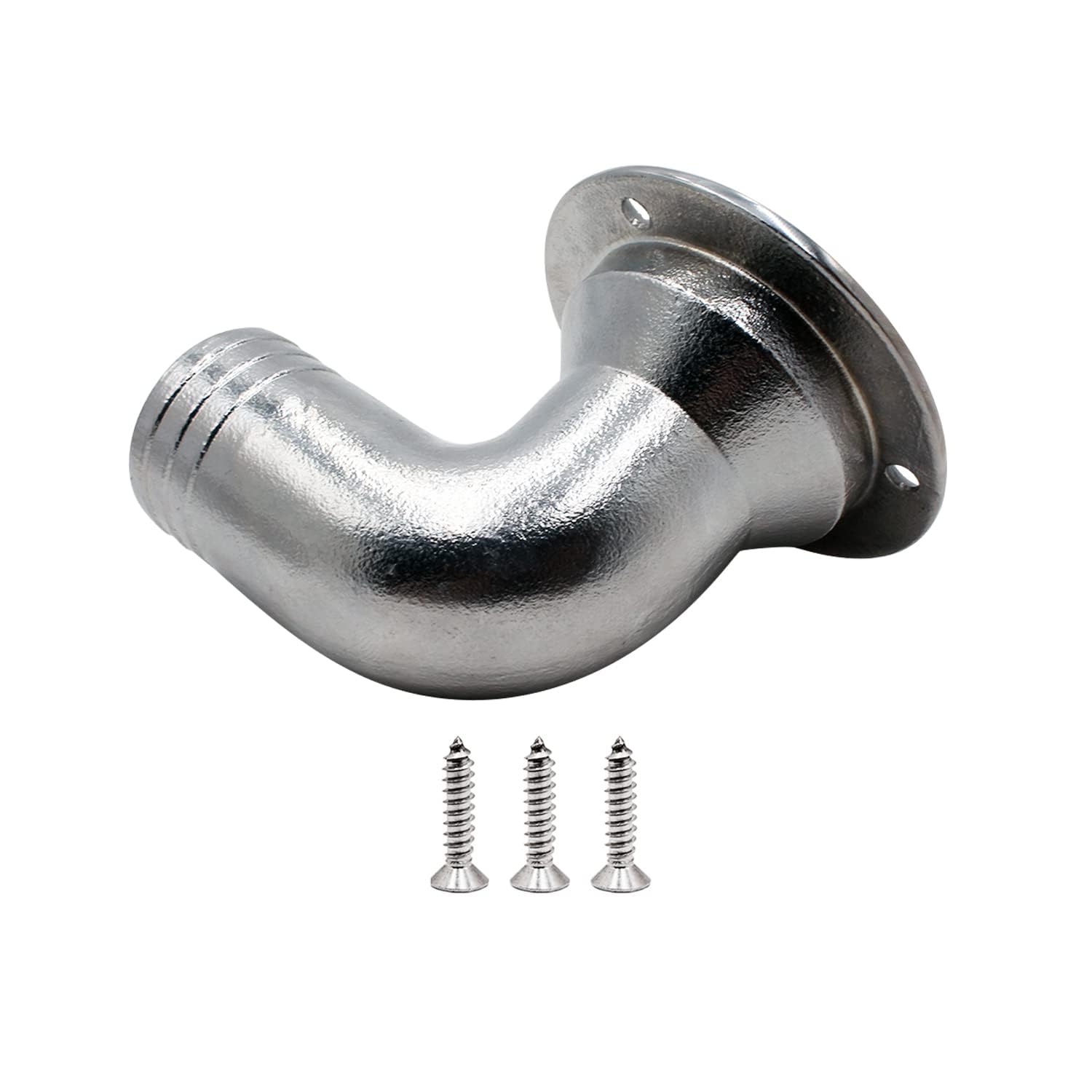 SHENGHUISS 316 Stainless Steel Boat Deck Drain - 1 1/2 Inch Thru Hull Scupper Pipe With Screws, Marine Grade For Yachts & Boats