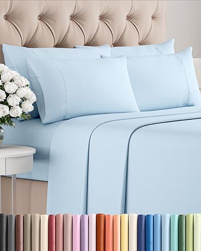 Miniatura 145 de Juego de sábanas Split King de 7 piezas - Incluye 4 fundas de almohada - Sábanas Split King - Ropa de cama de hotel de lujo suave - Refrescante