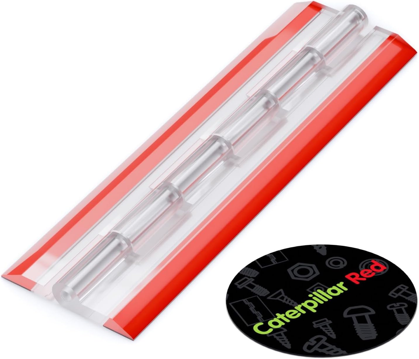 4x Self Adhesive Clear Acrylic Piano Hinges 150mm (5 29/32 in), No Glue Required, Transparent Plastic Continuous Hinges