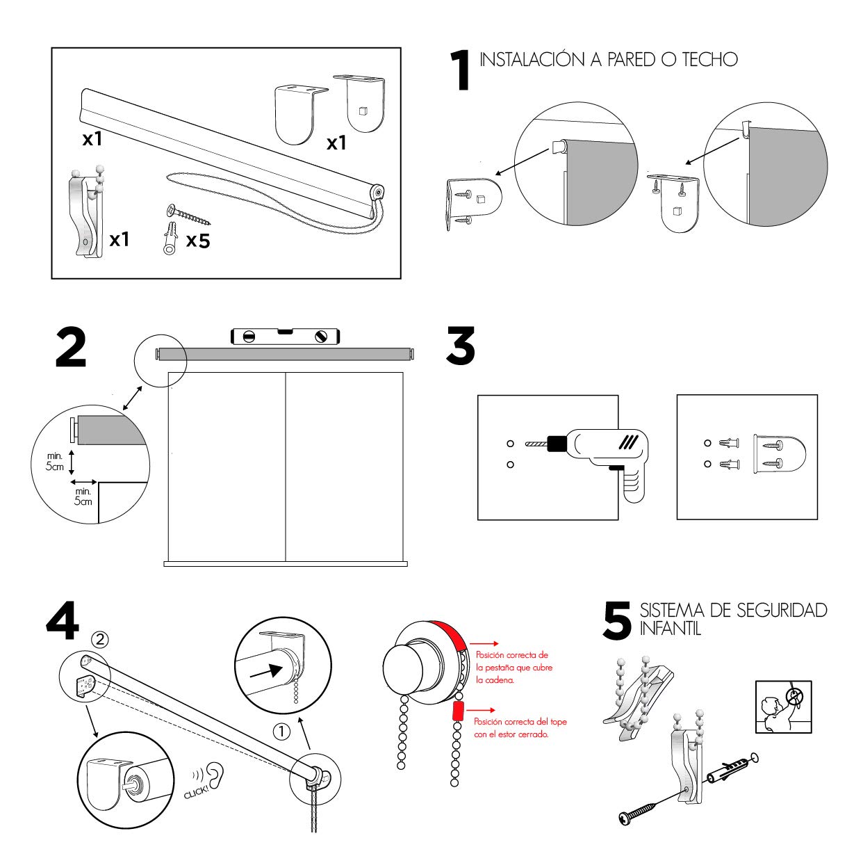 Blindecor Ara | Estor enrollable translúcido liso - Blanco Roto, 160 x 175 cm (ancho por alto) | Tamaño de la Tela 157 x 170 cm | Estores para ventanas — view 9