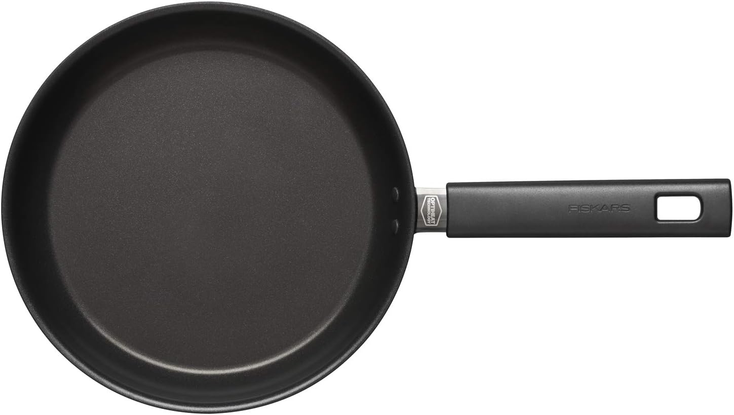 Up To 50% OFF Fiskars Frying Pan, dia: 24 cm, Suitable for all types ofhobs, Aluminium/plastic, Overheating protection,Scratch-resistant, Hard Face, Black