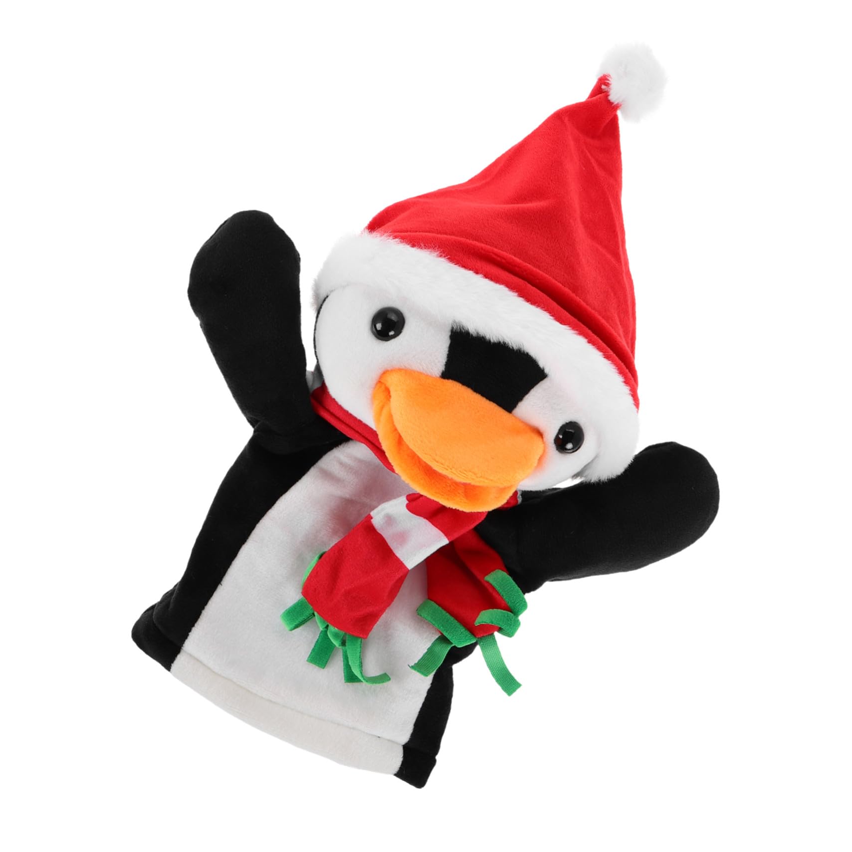 FRCOLOR 4 Piezas Marioneta de Mano Pingüino de Peluche para Muñeco Animal Festivo Interactivo para Familiares y Cuentos Navideños