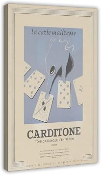 AUHUE Carditone Vintage Ad Poster Canvas Poster Paintings for Wall Art Decoration Living Room Office Frame 16x24inch