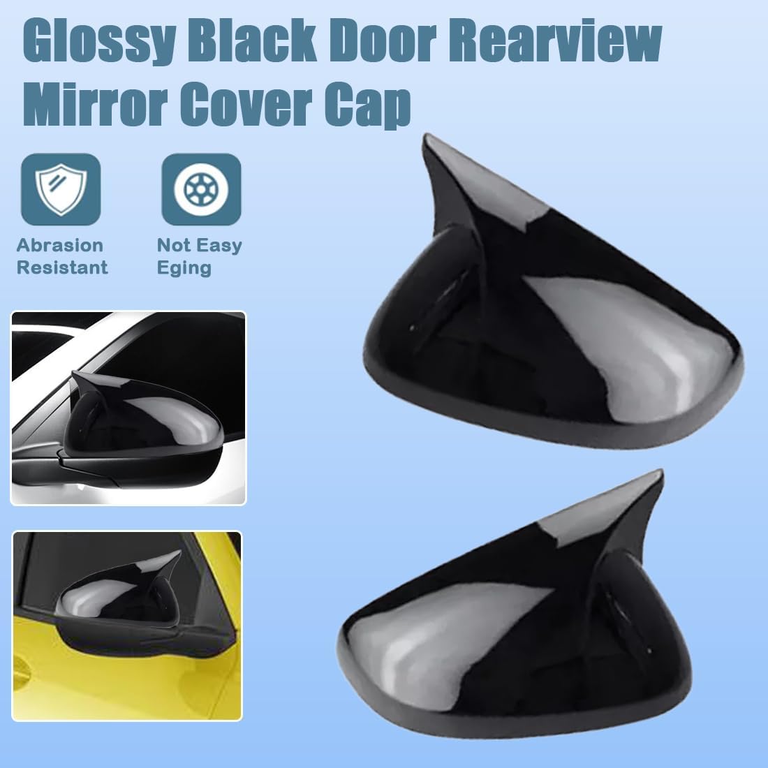 XITER Rear View Side Mirror Cover Side Mirror Cap for Chevrolet Chevy Trax 2024 2025 2026,Glossy Black