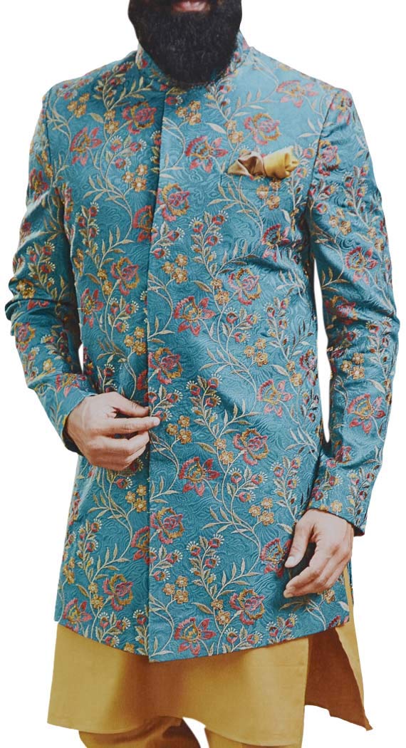 Buy Jodhpuri Embroidered Indian Wedding Groom Suit with Mandarin Collar ...
