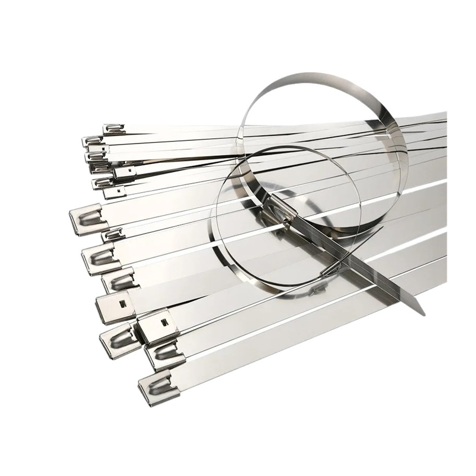 10 20 50 100 Stück 4,6 mm 0,18 Zoll Kugel Selbstsichernde Kabelbinder aus Edelstahl 304 Auspuffumwicklung Beschichtetes Verriegelungsmetall Reißverschluss-Auspuff(100PCS,4.6x200mm)