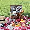 Cesto Da Picnic In Vimini Per 2 Persone - Con Tavolo In Bambù, Coperta, Posate E Bicchieri, Ideale Per Outdoor - Foto 8