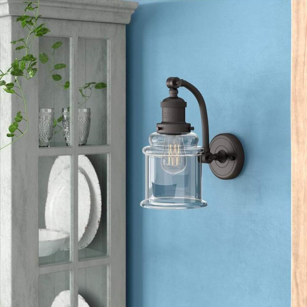 Kiven One Glass Jar, Fixture Replacement Bell Clear Glass Shade