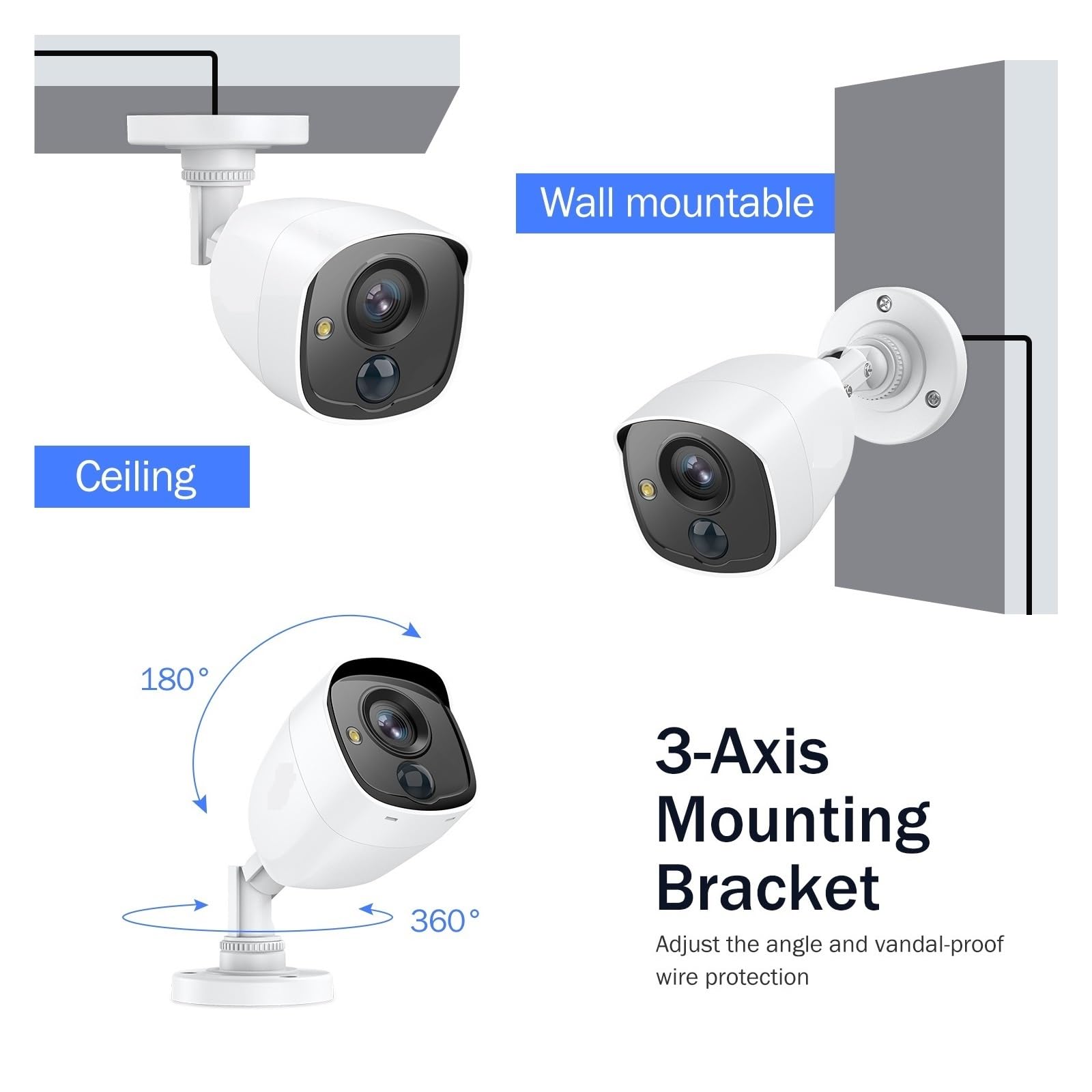 Kamera bezpieczeństwa, 32-kanałowy System Bezpieczeństwa Wideo 1080P H.265 Rejestrator DVR Nadzór Wideo Zestawy Kamer CCTV Zewnętrzne Wykrywanie PIR IP67(NONE,32CH DVR 16Pcs Kits)