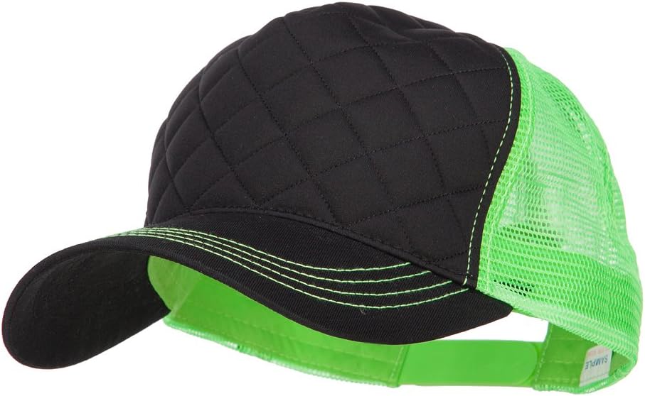 e4Hats.com Quilted Trucker Two Tone Neon Mesh Big Size Cap
