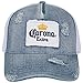 Corona Extra Label Patch Distressed Light Denim Adjustable Hat