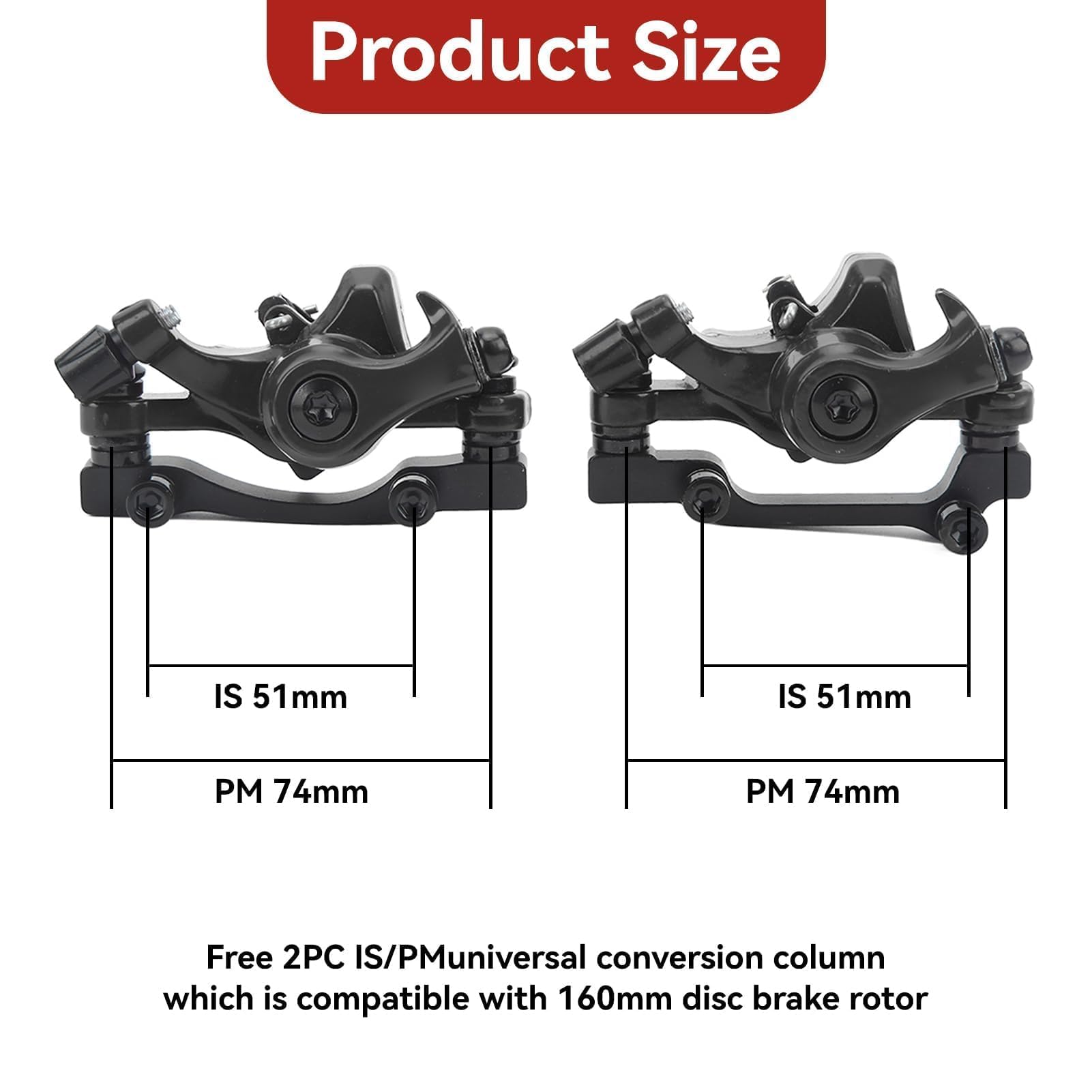Agatige Set di Freni a Disco per Mountain Bike, Kit di Freno a Disco Pinza Anteriore e Posteriore MTB Accessori per Estrattori Cavi per Biciclette per Bici da Strada, BMX(Nero)