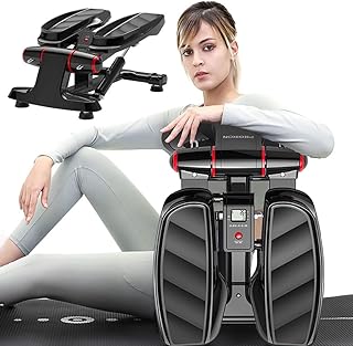 SCIAZA Steppers for Exercise, Mini Stepper Machine with Display, Step Exercise Machine with Resistance Bands for Home Workout, Up Down Swing Stepper for Leg Arm Full Body Trainer Efficency