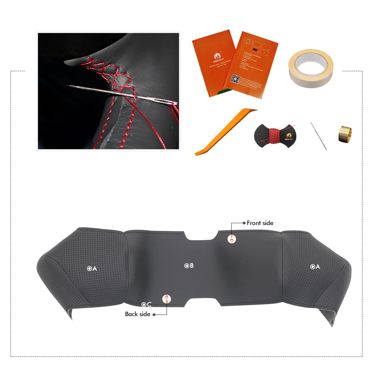 MEWANT Funda de Volante para Yoke Style Steering Wheel para Tesla Model S 2021-2023 / Model X 2021-2023 Cubierta de Volante | Style Steering Wheel / Tesla Model S 2021-2023 / Model X 2021-2023 Yoke Transpirable Para Volantes Calefactados Duradero