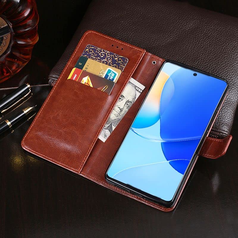 Custodia Portafoglio In Pelle Sintetica Per Huawei Nova 9 SE – Antiurto Con Slot Carte E Supporto – Blu Scuro