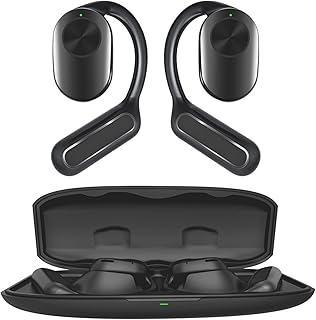 Open Ear Air Bone Conduction Headphones Head Set Wireless Bluetooth Over Open Ear Earbuds with Earhooks Ear Hook Induction Earphones Bone Conducting Conduction Headset Earbuds Headphones Outer Ear