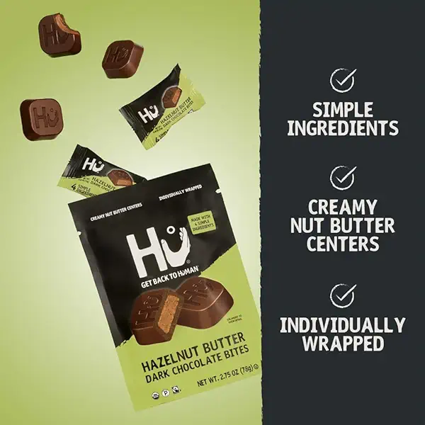 Hu Hazelnut Dark Chocolate Bites 1 Pack | Natural Organic Vegan, Gluten Free, Paleo, Non GMO, Fair Trade Dark Chocolate 7