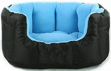 KOZI PET Reversable Dual Color Sky Blue & Black Ultra Soft Ethnic desingner Bed for Dog & Cat Export Quality-(XXL with Super Soft Blanket)
