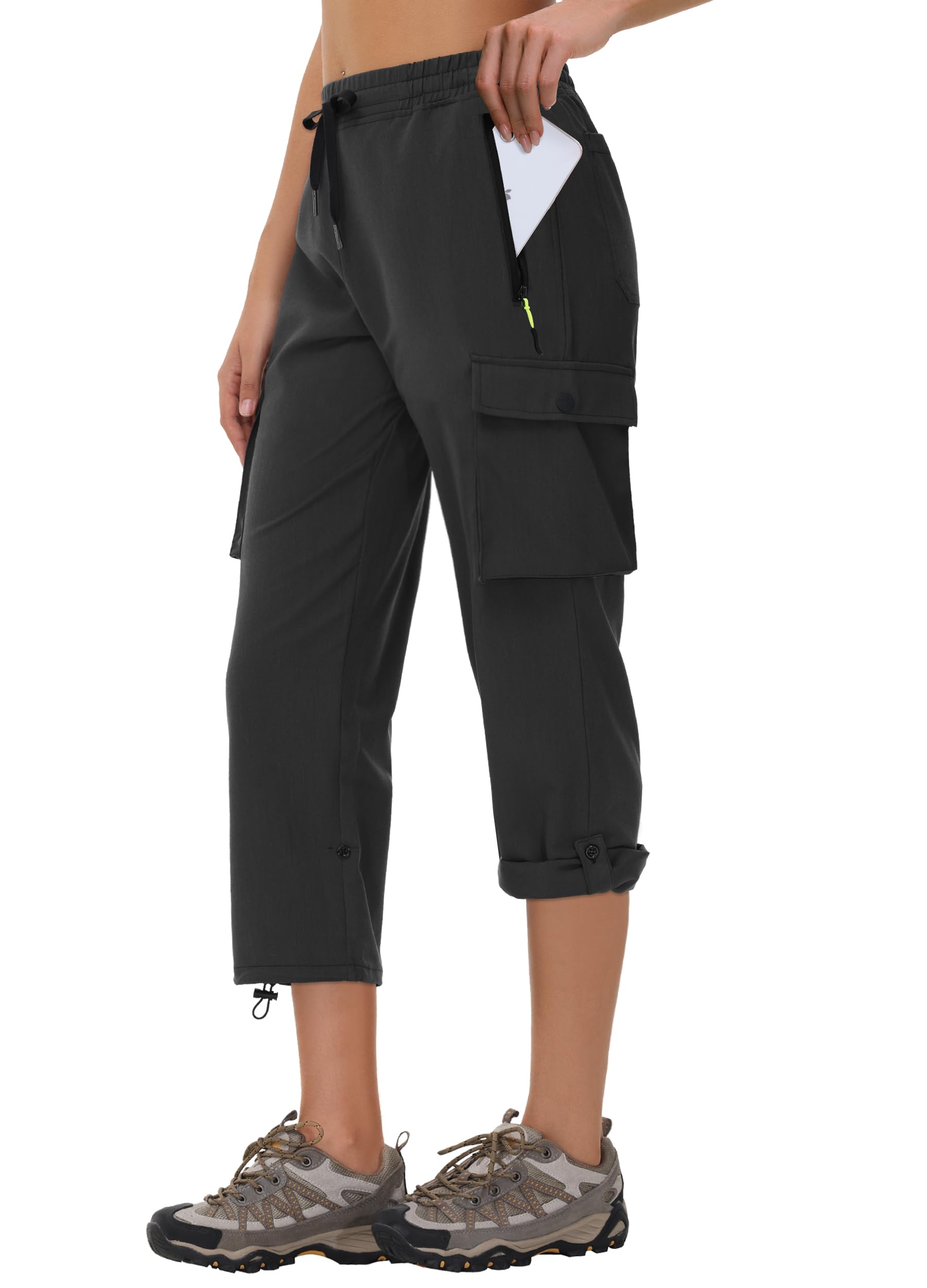 MIVEI Women's Hiking Cargo Capris Comfy Loose with 6 Pockets Lightweight Travel Casual Pants Women Summer 2025