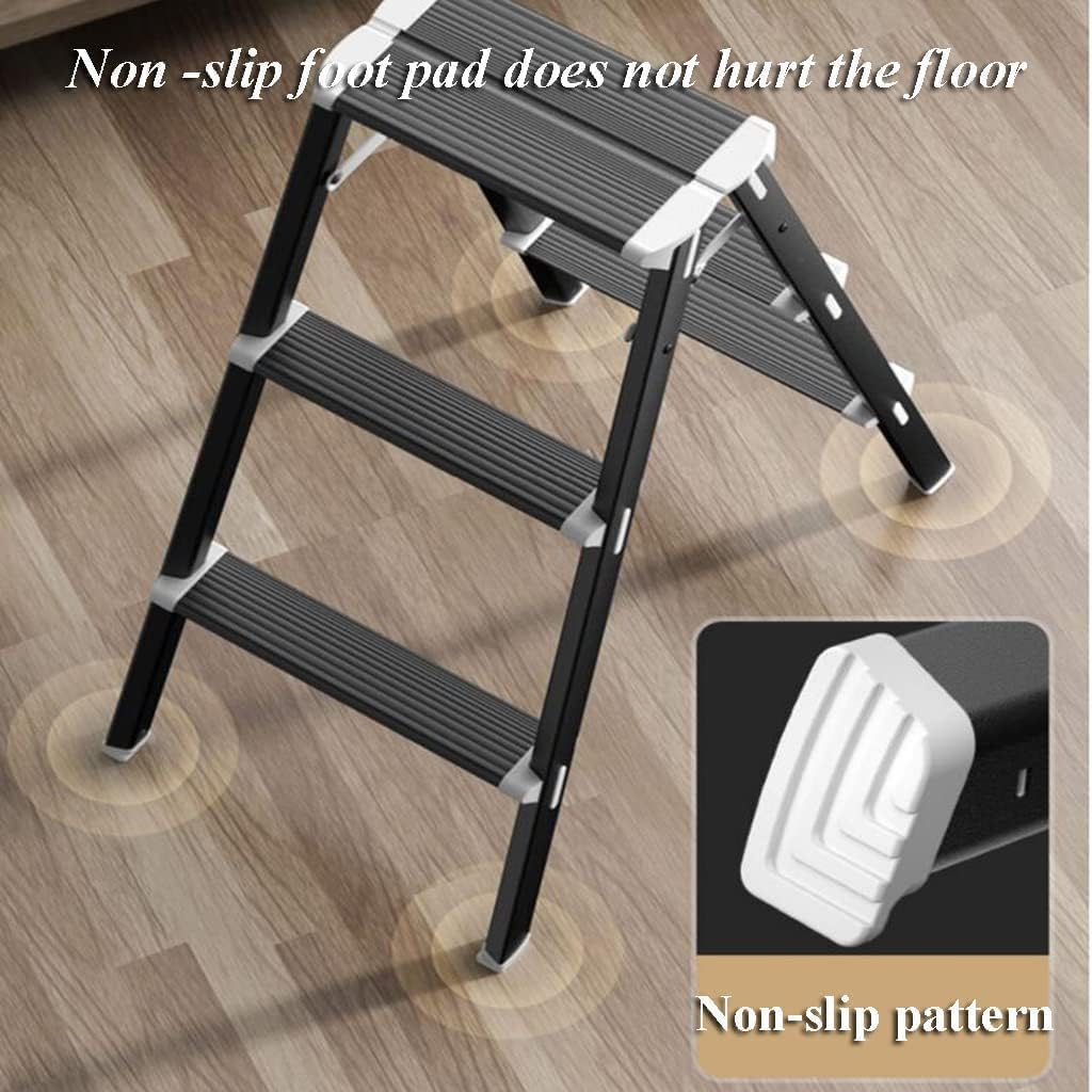 Step Ladder Folding Step Stool Extension Ladder Portable Folding Ladder Telescoping Ladders Home Small Multipurpose Everyday Use Step Ladders Folding Ladder Telescoping Ladder ( Color : White , Size :