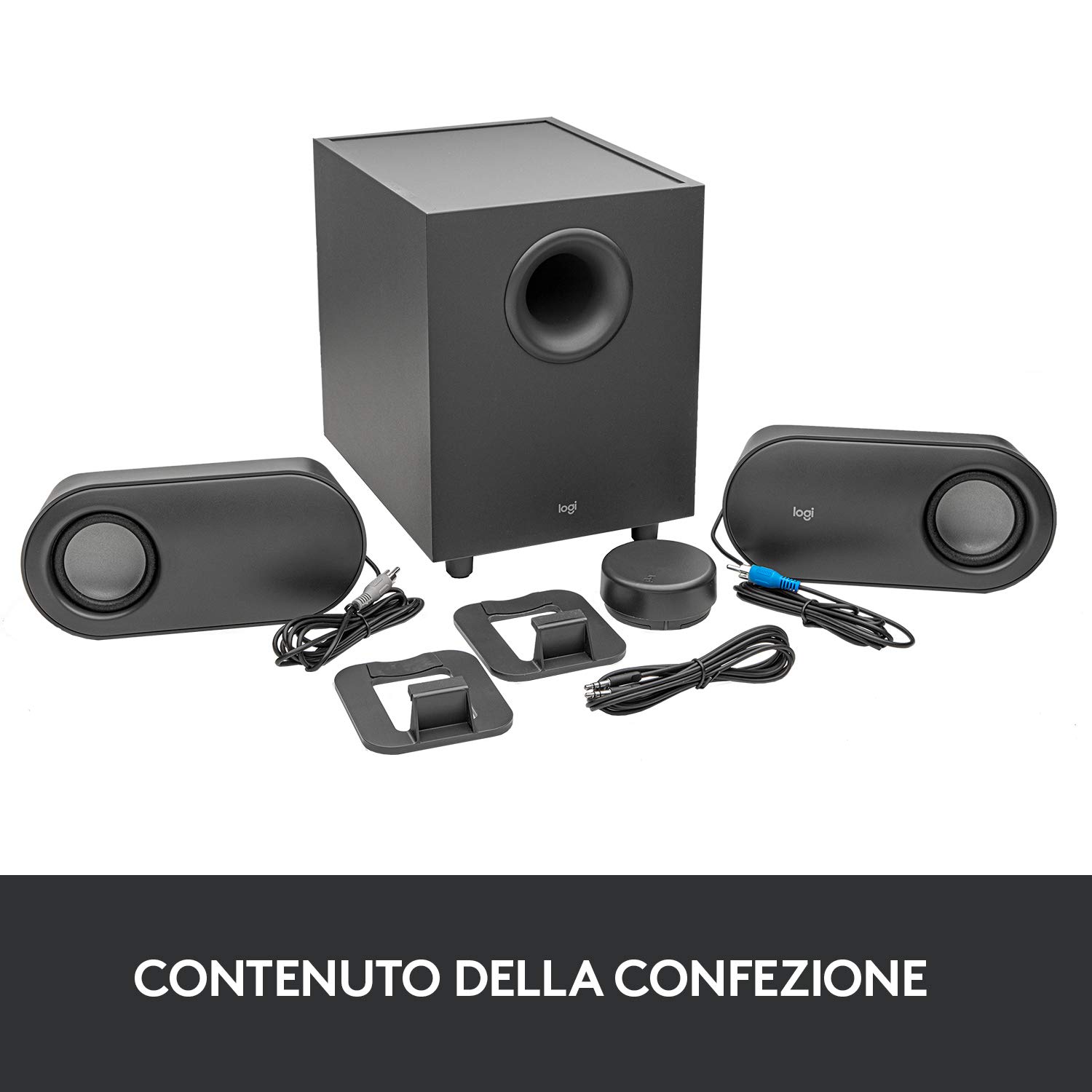 Logitech Z407 Altoparlanti Bluetooth per computer con subwoofer e controllo wireless, audio avvolgente, audio premium con ingressi multipli, altoparlanti USB - Nero