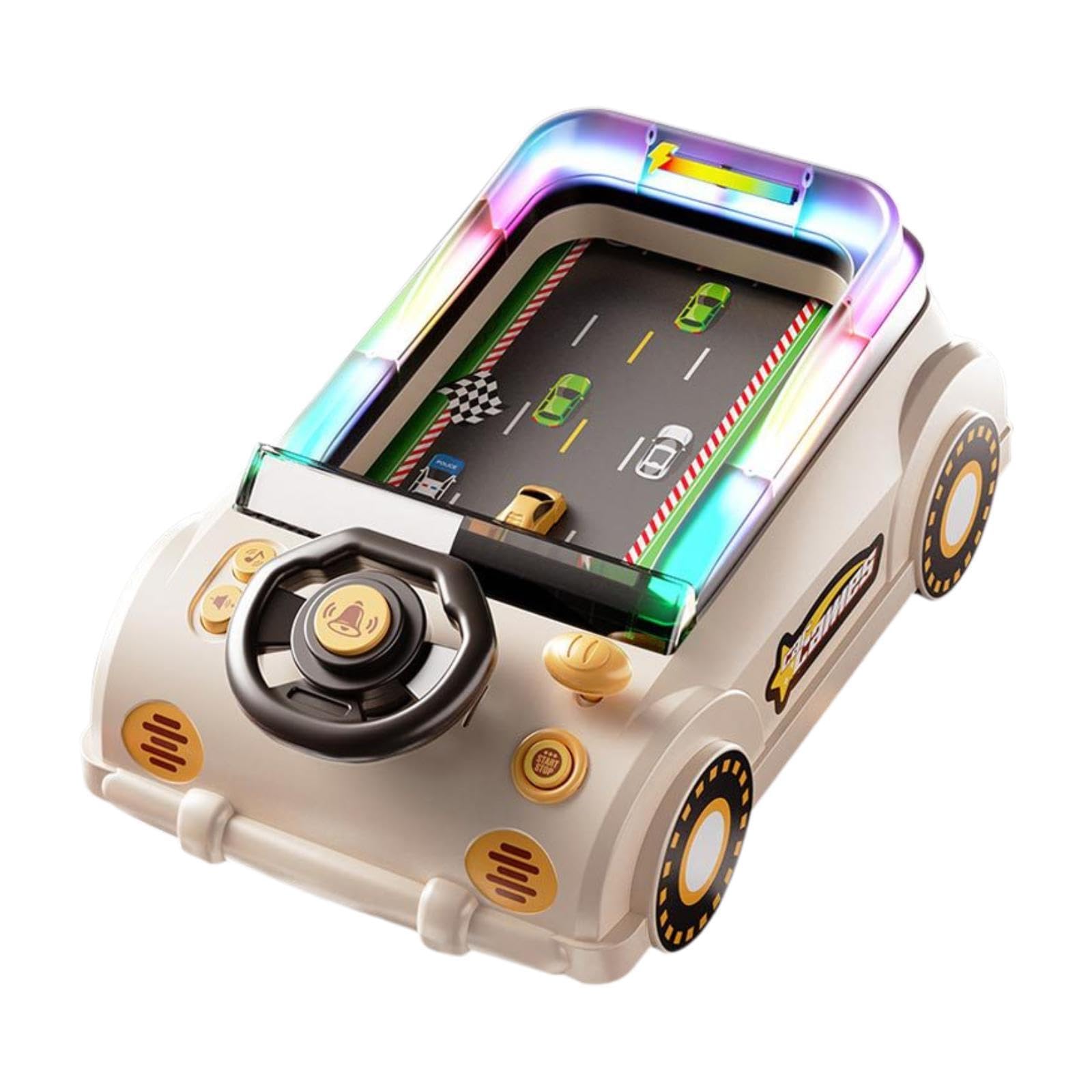 Giocattolo educativo per Bambini, Console di Gioco con Volante coinvolgente, Effetti sonori, Gioco interattivo, Giocattolo per Bambini con Volante,