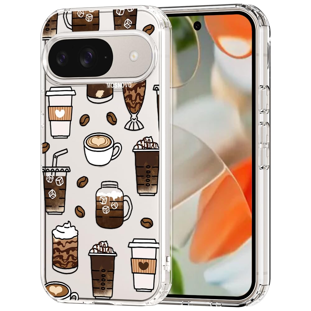 MOSNOVO Case for Google Pixel 9 & Pixel 9 Pro, [Buffertech 6.6ft Military-Grade Drop Protection] [Anti Peel Off Tech] Clear TPU Bumper Phone Case Cover Design - Great Wave — view 108