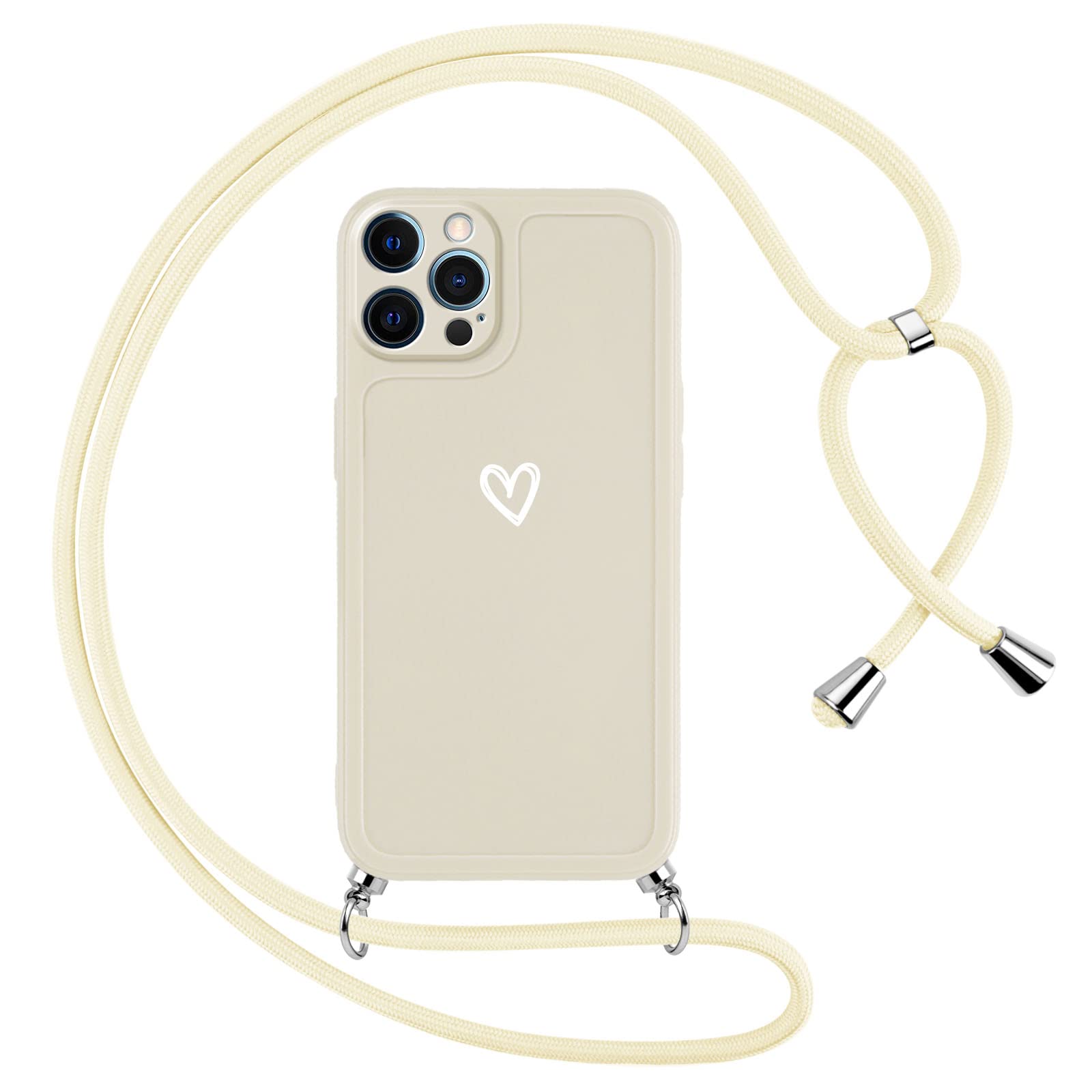 Coque IPhone 14 Plus Avec Cordon - Silicone Souple Motif Fleur - Protection Antichoc