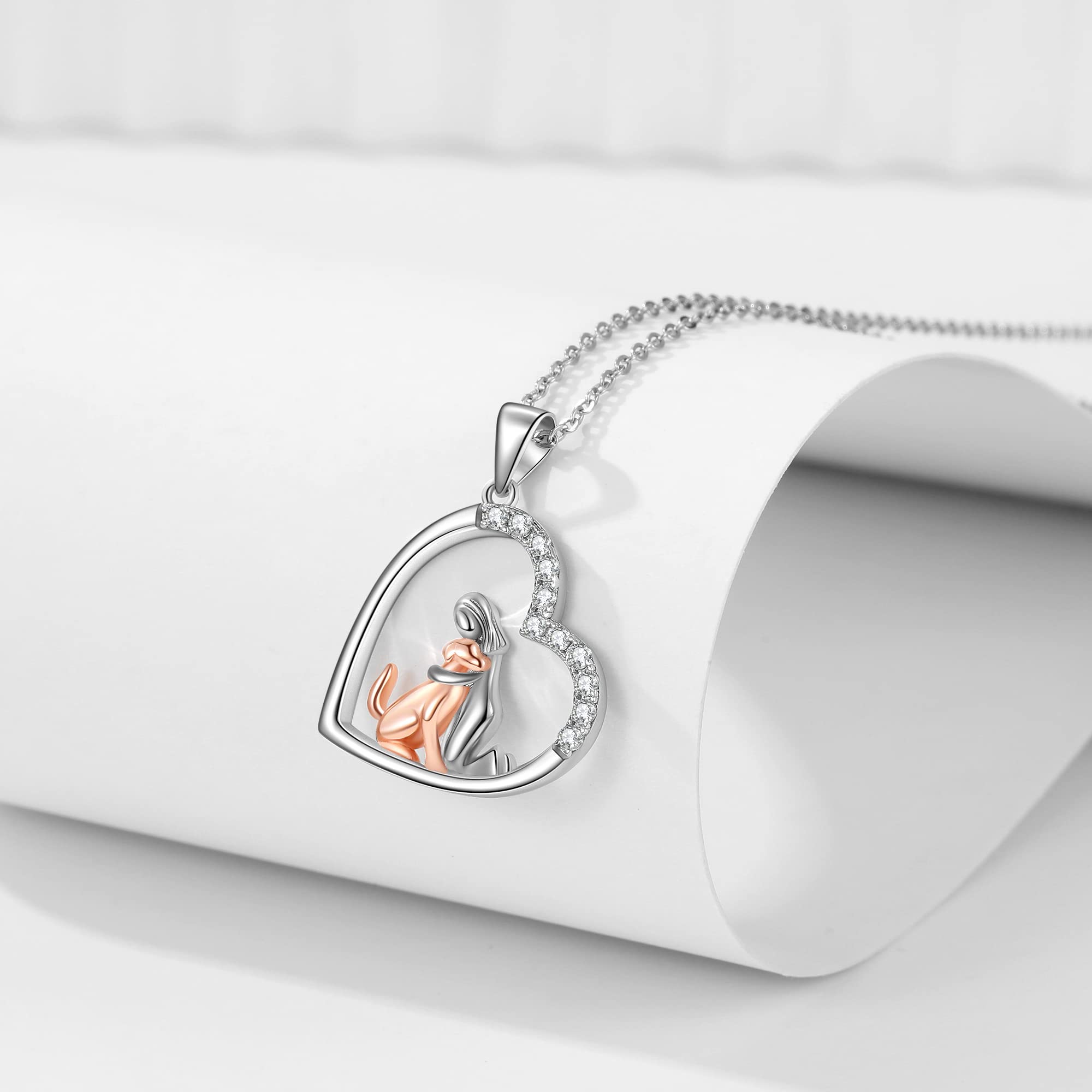 Niedliche Tier Kette für Liebhaber S925 Sterling Silber Anhänger Ich Dich für immer Tier Halskette Schmuck Geschenk für Frauen Damen