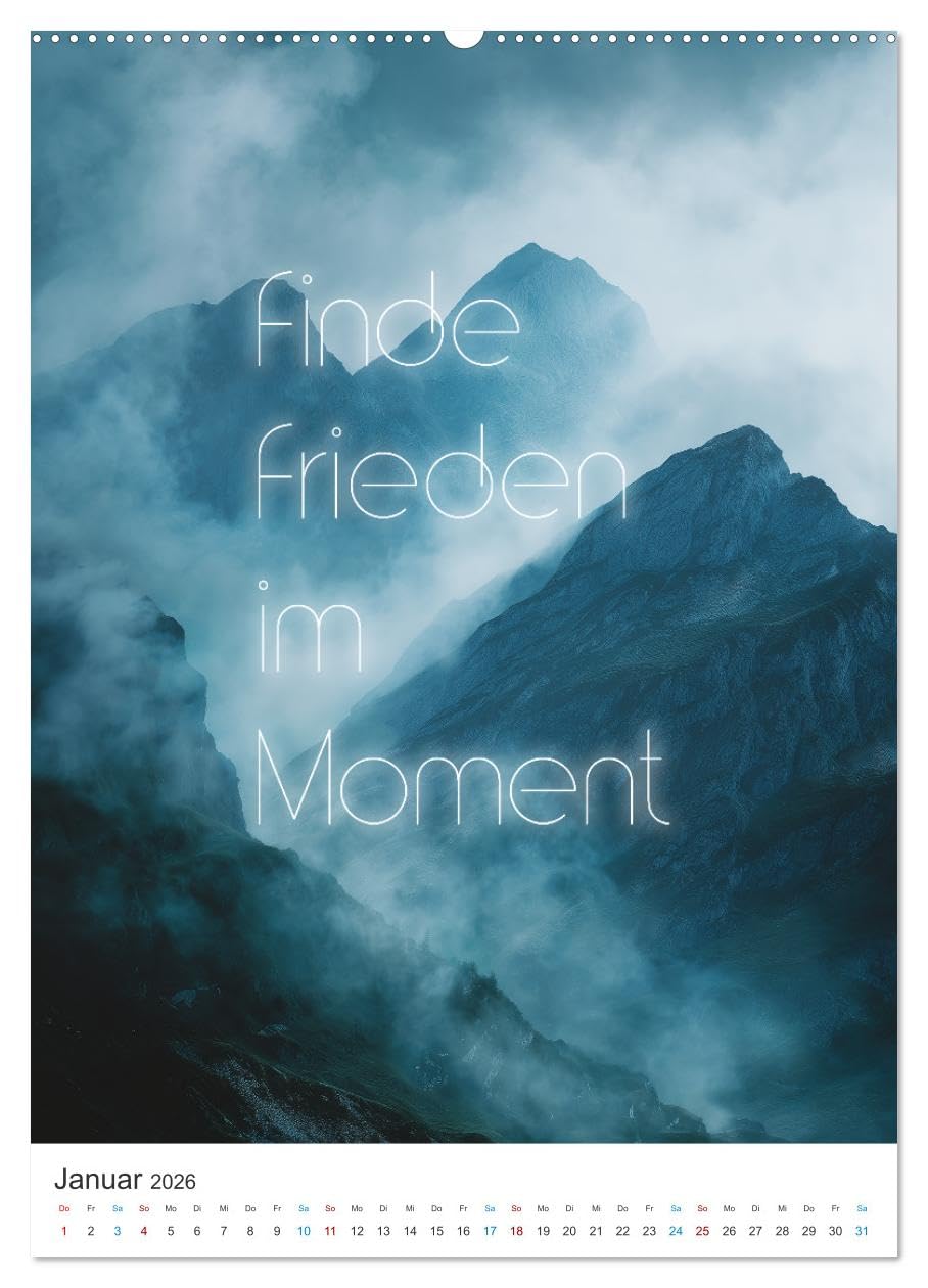 Die Kraft der Worte (hochwertiger Premium Wandkalender 2026 DIN A2 hoch), Kunstdruck in Hochglanz: Ein inspirierender Kalender mit achtsamen Zitaten ... mit positiven Gedanken. (CALVENDO Glaube)