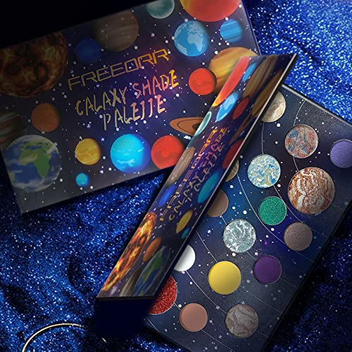 Freeorr 18 Colors Galaxy Eyeshadow Palette, Glitter Eyeshadow Makeup Multi Reflective Shimmer/Glitter Matte Bake Pressed Pearly High-Pigmented Colorful Eye-Shadow Makeup Palette #TOP2