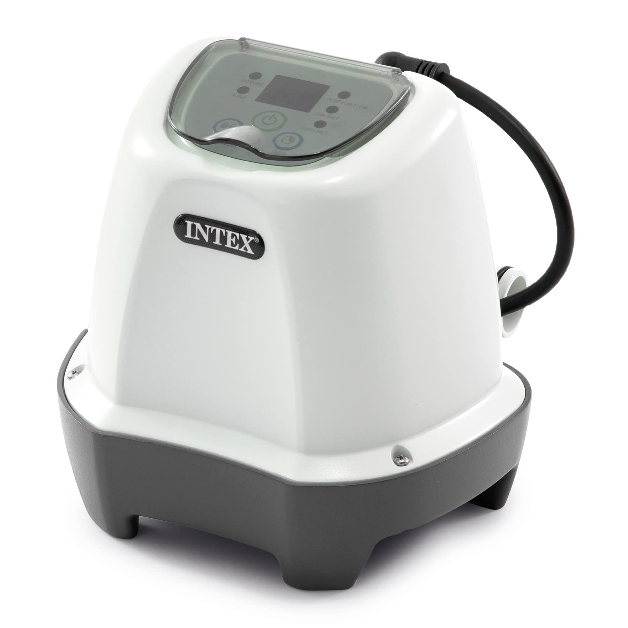 Intex 26642 Pompa a Sabbia I.1, Flusso d'Acqua 3.500 l/h, Flusso di Sistema 2.000 l/h & 26662 Generatore Salino di Cloro per Piscine Piccole Metal Frame e Prism Fino