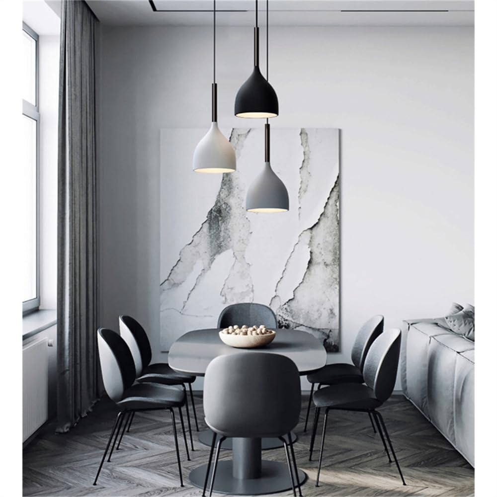 Nowoczesne oświetlenie wiszące do restauracji szara metalowa wisząca lampa sufitowa nordycka lampka nocna dekoracyjny drewniany klosz do sypialni, stół jadalny, bar, żyrandol E26