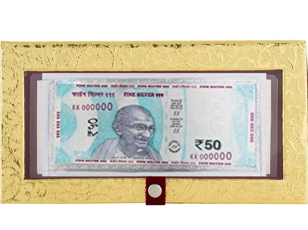 LVA CREATIONSFine pure silver currency notes for gift bar colour 2000 with 999 Purity for gift in happy birthday & happy anniversary.Festive gift pack for pooja & Dhanteras diwali