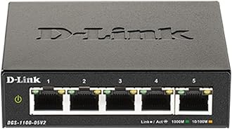 5-Port Gigabit Smart Managed Switch —5GbE Ports —L2—VLANs —Web Managed —Desktop—Fanless —NDAA Compliant —Lifetime Protection (DGS-1100-05V2)