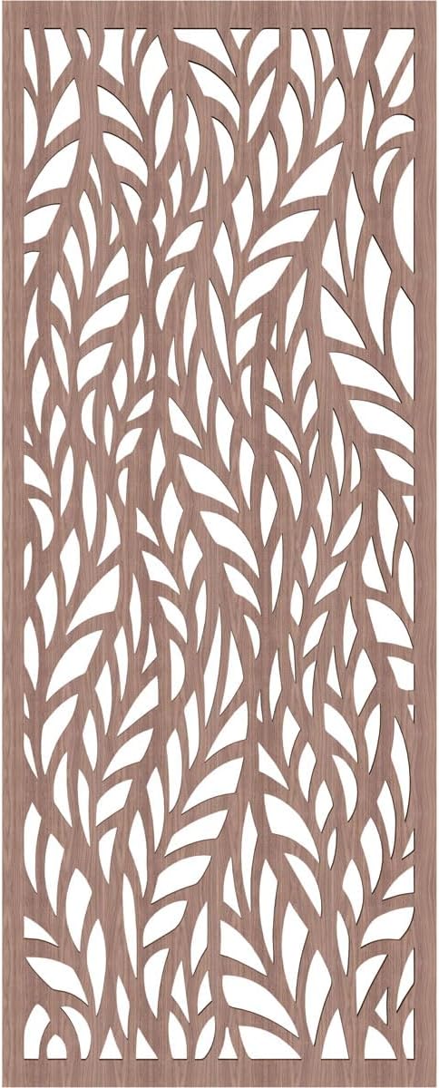 13 3/8"W x 34 3/8"H x 1/4"T Ortonville Decorative Fretwork Wood Wall Panels, Walnut