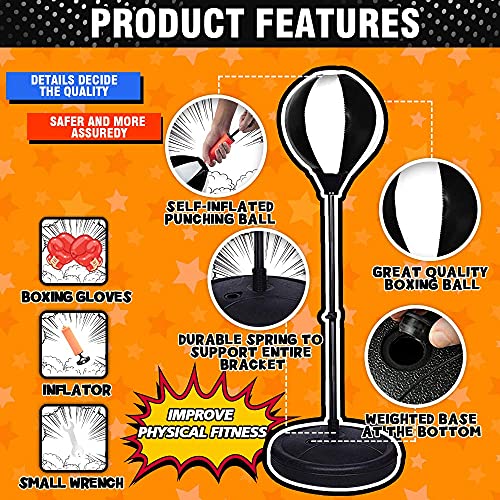 image for LEAMBE Punching Bag for Kids, Toys for 3 4 5 6 7 8 Boys Girls, Height 