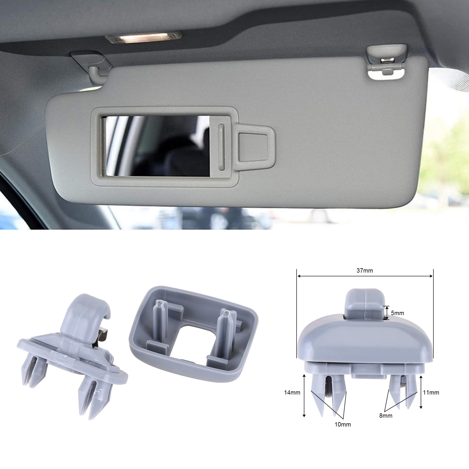 2X Sonnenblende Haken Halter soul für Audi A1 A3 A4 A5 Q3 Q5 Grau 8W0857562A eBa
