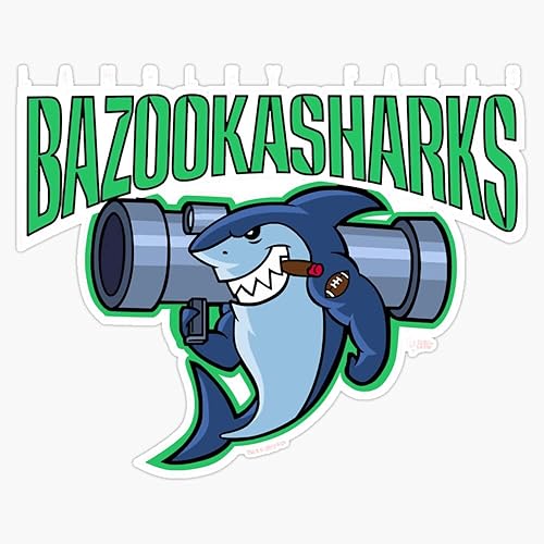 Miniatura 1 de Calcomanía de vinilo con logotipo de tiburones Bazooka American Dad de 5 pulgadas