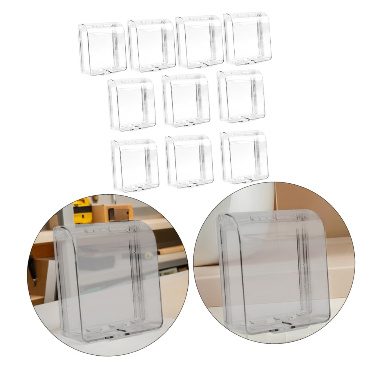 10 Stück Teiliges Steckdosenabdeckung Transparent Selbstklebend Wetterfest Spritzschutz für Badezimmer Außenbereich Schutz Langlebig