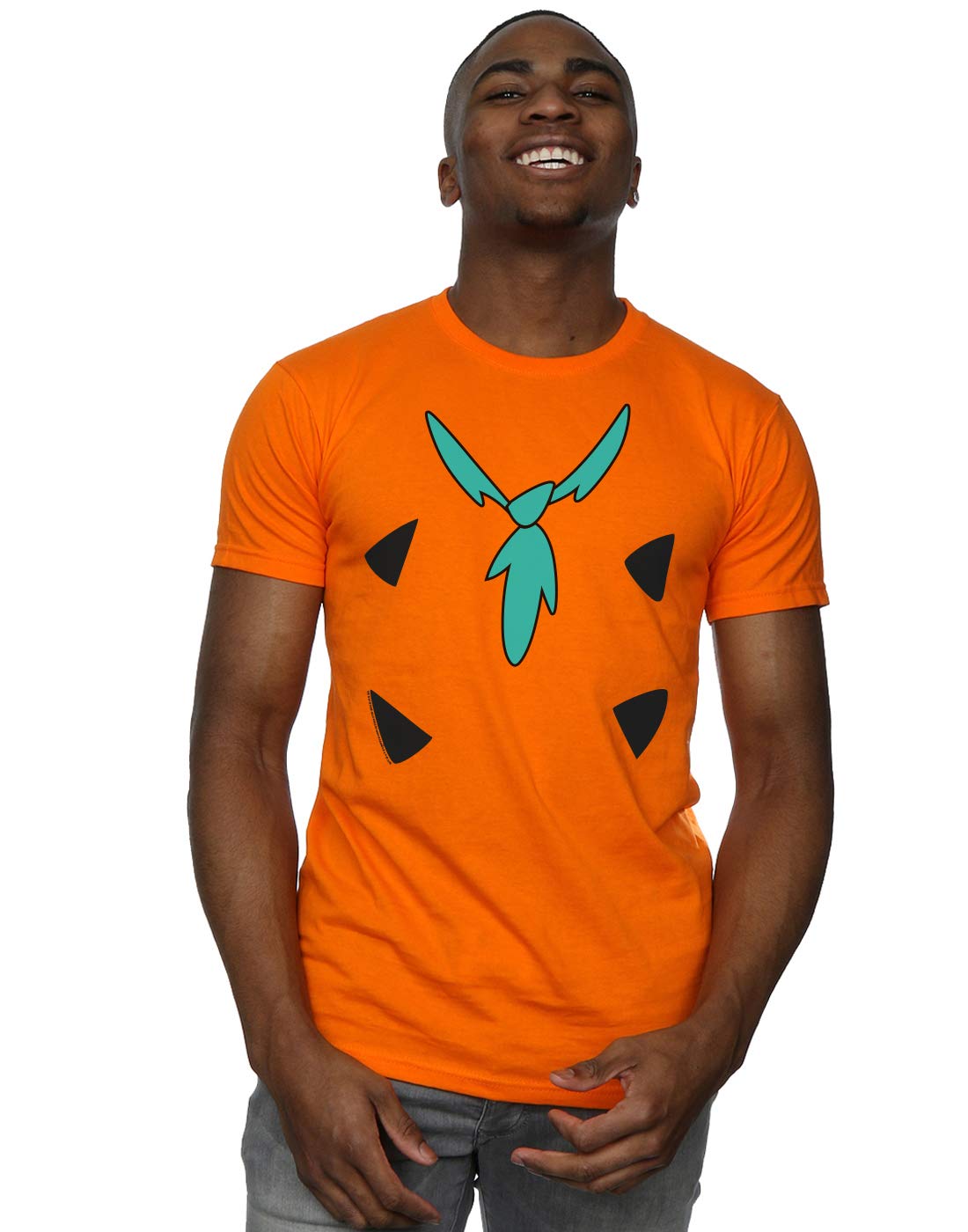 Absolute Cult Men's Orange The Flintstones Fred Flintstone Costume Print T-Shirt XXXXX-Large