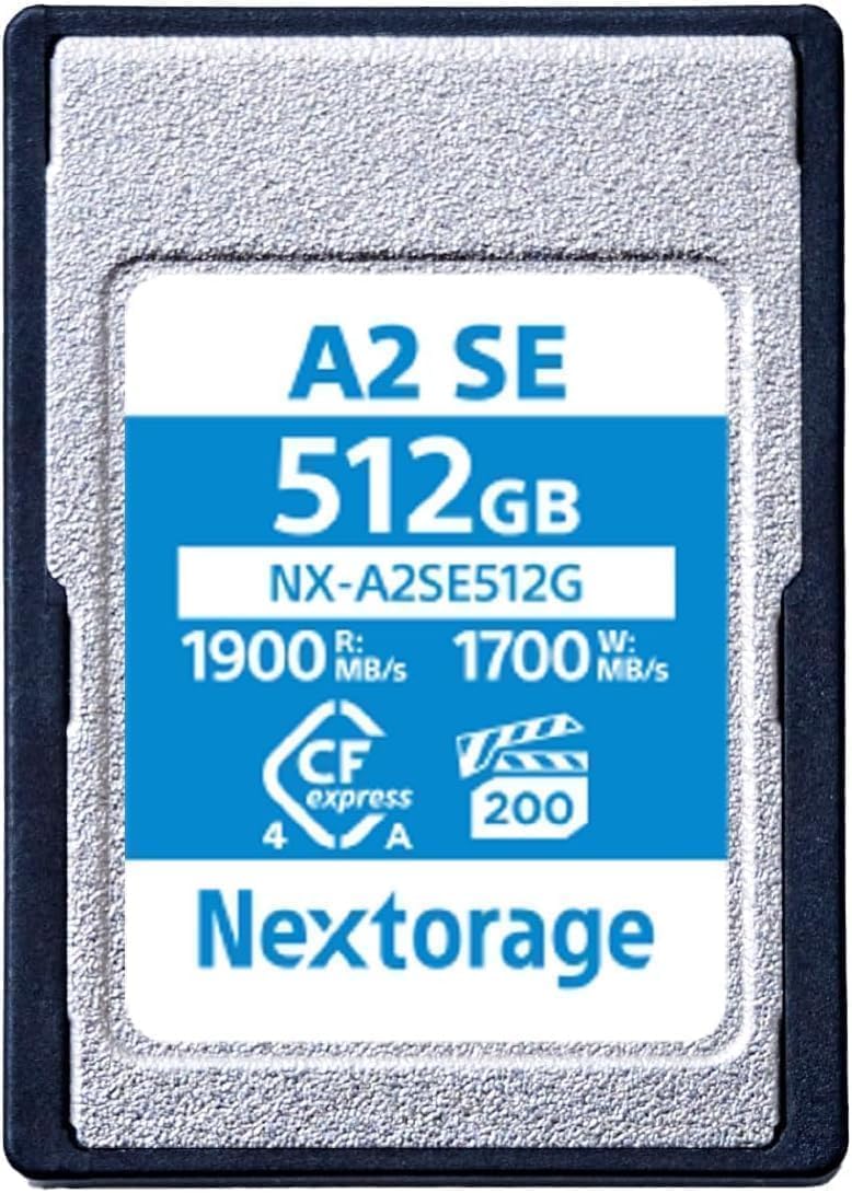 Nextorage CFexpress Type A Card 512GB, VPG200 Japanese Memory Card Data Storage CF Express Type A Card, Camera Accessory for Sony/Fujifilm, A2SE NX-A2SE512G