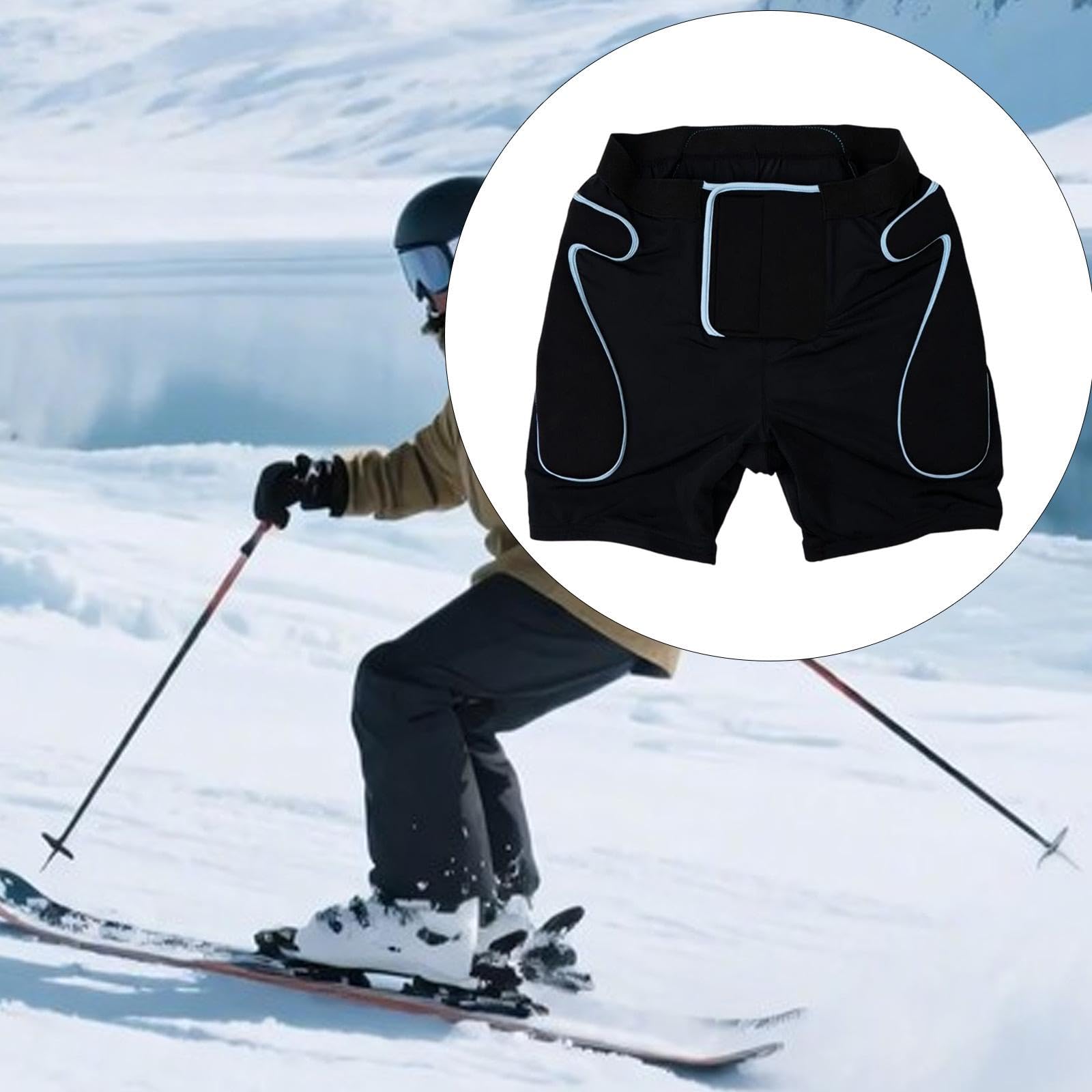Short Rembourré avec Protection des Hanches et de L'assise, Ainsi qu'un Rembourrage Confortable Au Niveau du Coccyx – Idéal pour Le Snowboard,
