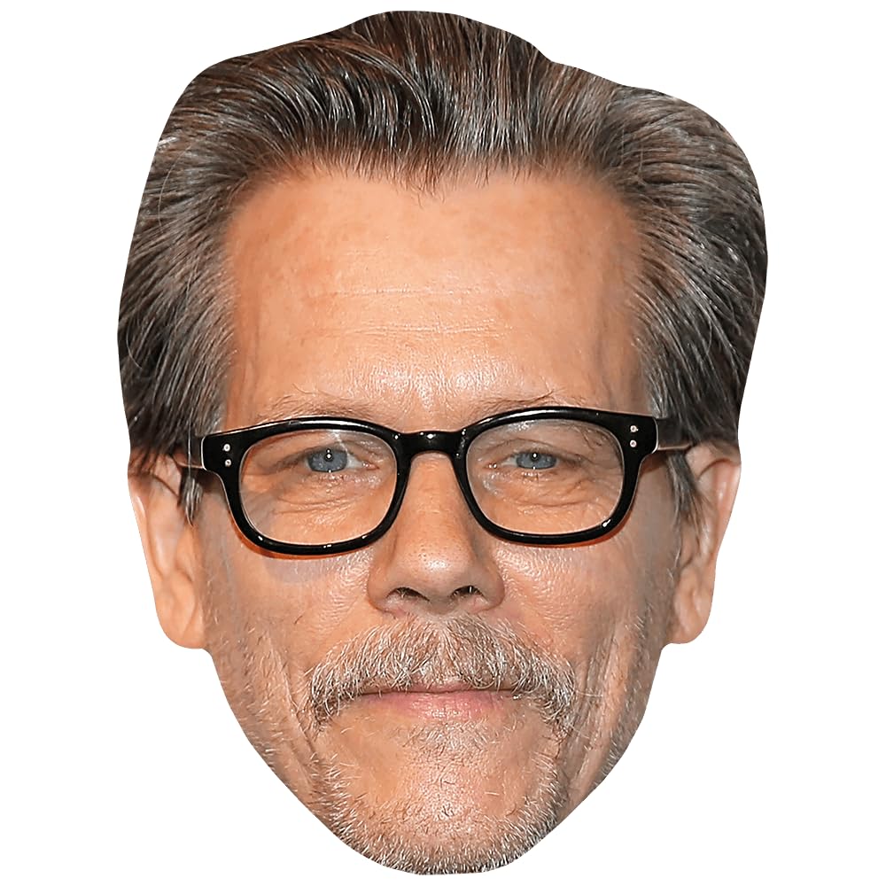 Kevin Bacon (Moustache) Celebrity Mask, Flat Card Face, Fancy Dress Mask