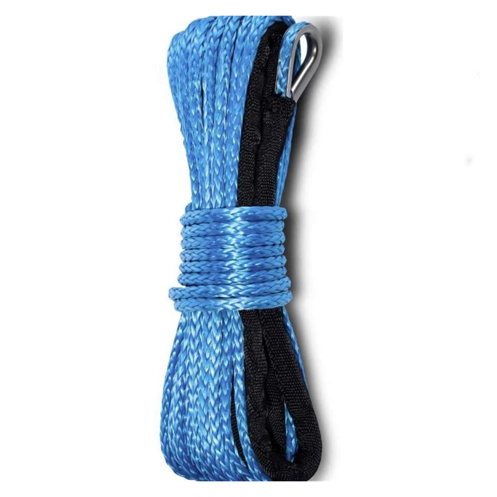 Winch Rope Line 6mm/15M Synthetic Cable Towing Rope 7000/5500LBs 1/4'' Trailer String Line For SUV ATV UTV Truck Car Accessories(Blue Mattress)