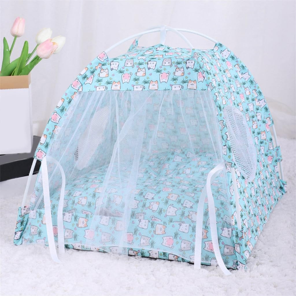 Removable Foldable Pet Tent with Sheer Curtain Dogs Camping Teepee for Outdoor Tent Dogs Waterproof Skidproof Bottom