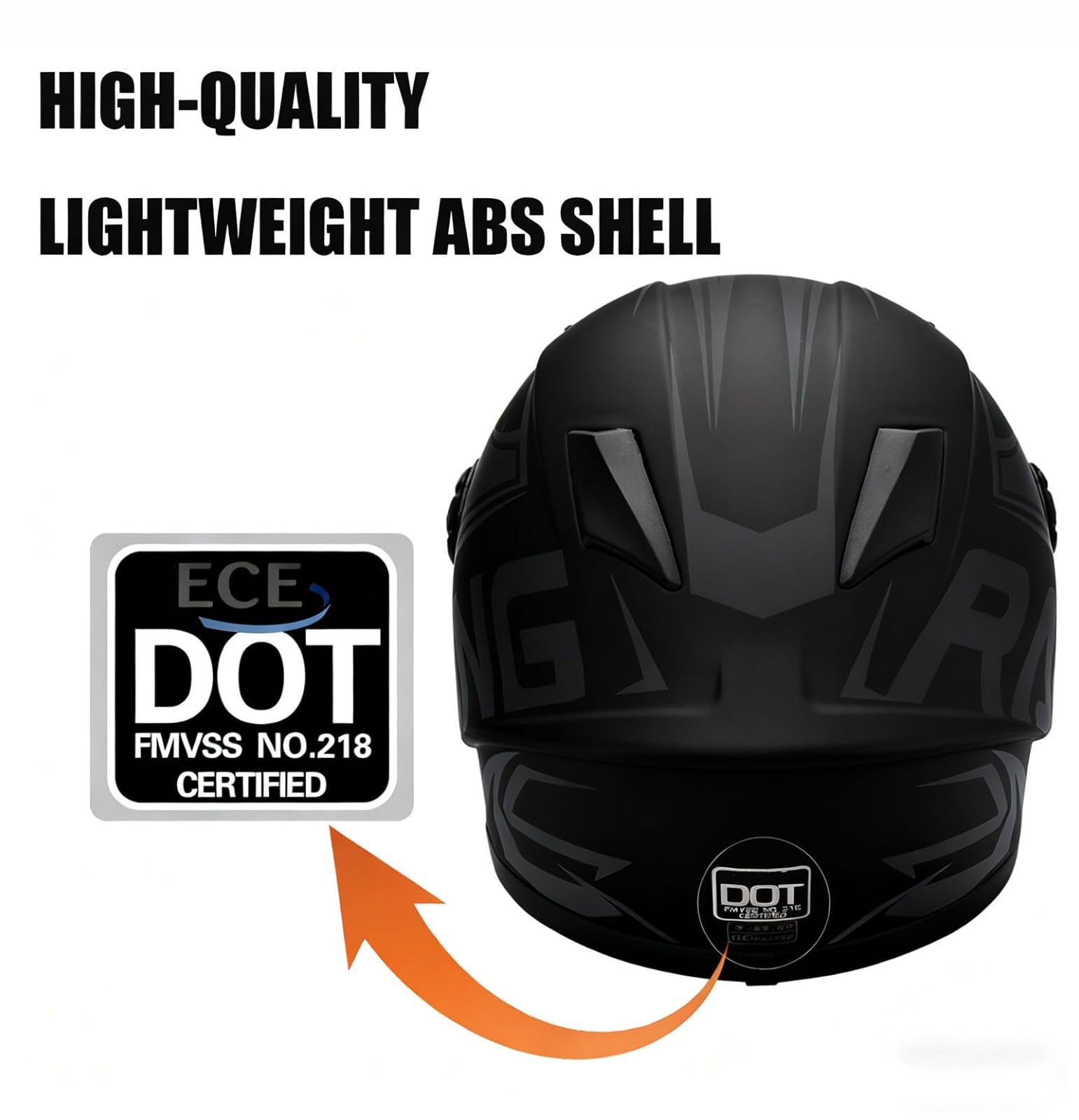 Casque intégral de moto pour enfants de 3 à 13 ans, homologué ECE, avec visière, pour moto tout-terrain, quad et karting, et scooter électrique pour garçons et filles. 14,XL/(53~54cm)