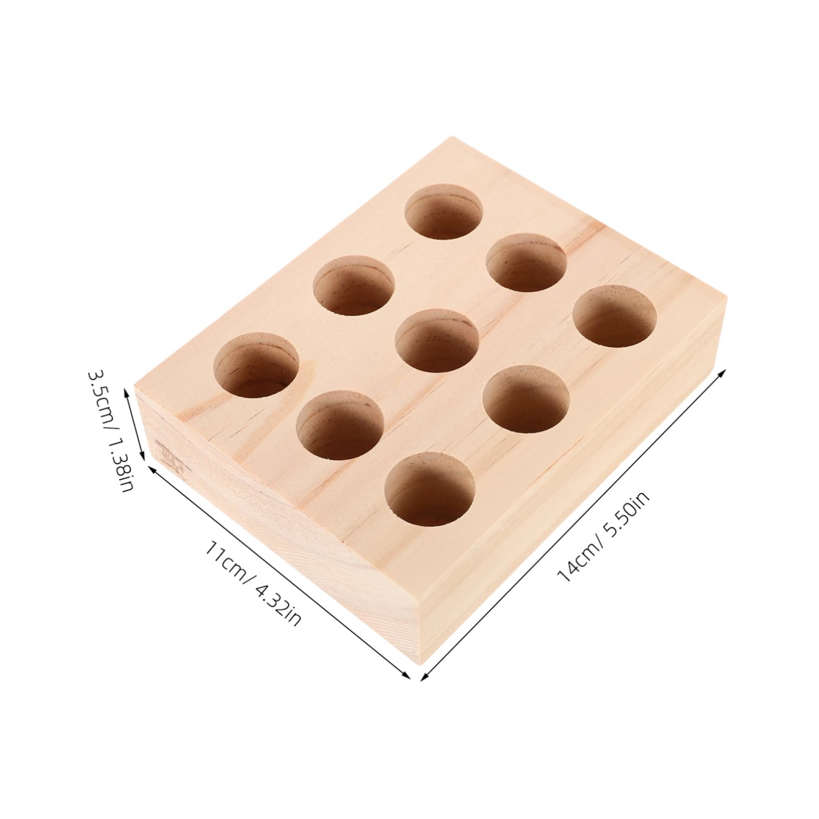 Sosoport 9-Hole Insect Pin Organizer Wood Base DIY Specimen Tool Pin Storage Tray for Science Collections