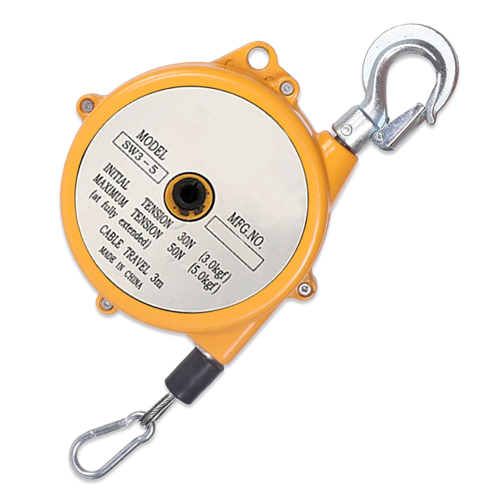 WEKONUMEX Retractable Spring Balancer, Spring Balancer 3m Retractable Tool Hook Wire Rope For Factory Workshop 1-5kg(1-3kg)