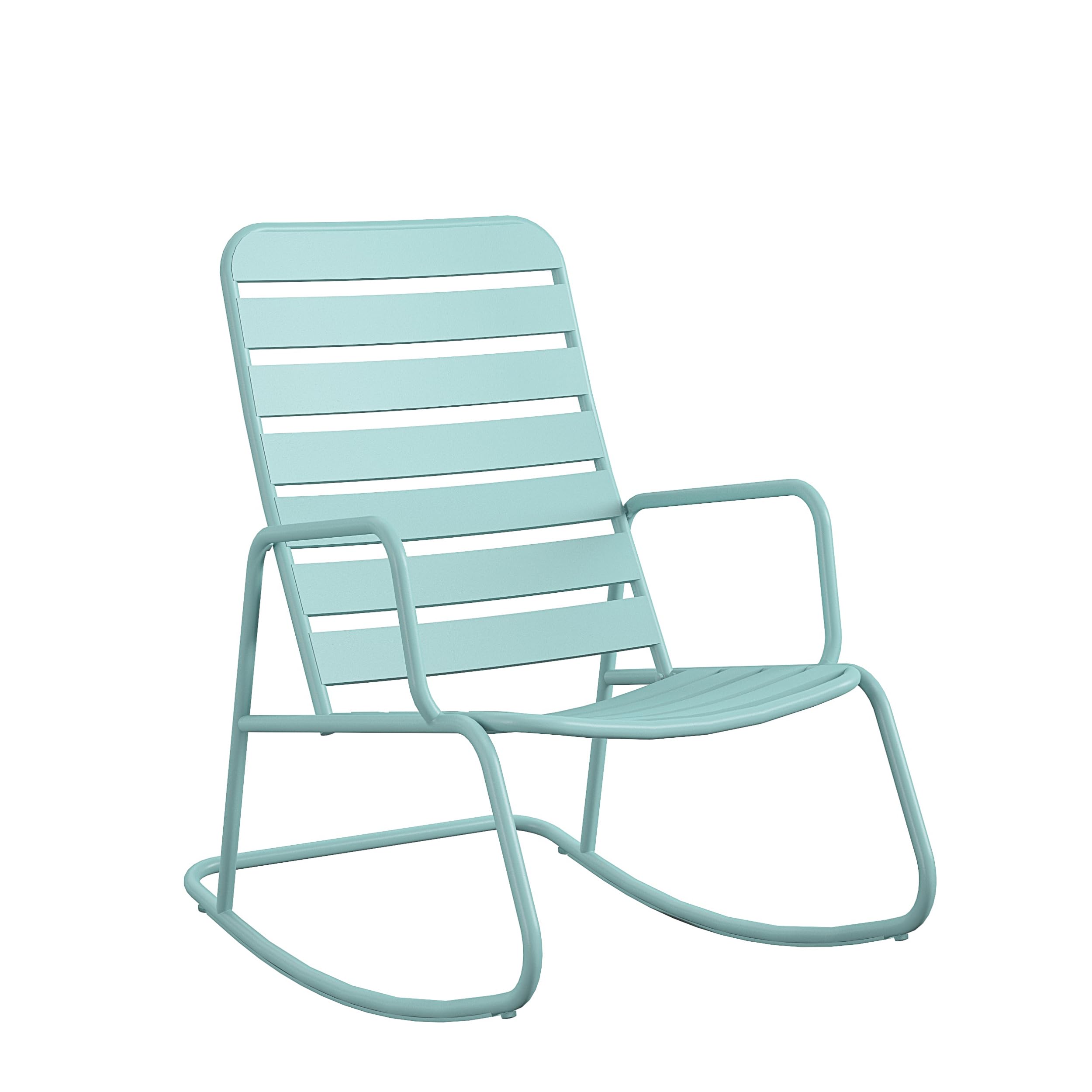 Novogratz Poolside Gossip Collection, Roberta Outdoor/Indoor Rocking Chair, Aqua Haze